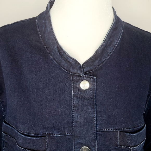 [16]  SAMOON Dark Wash Jean Jacket - Picture 8 of 9